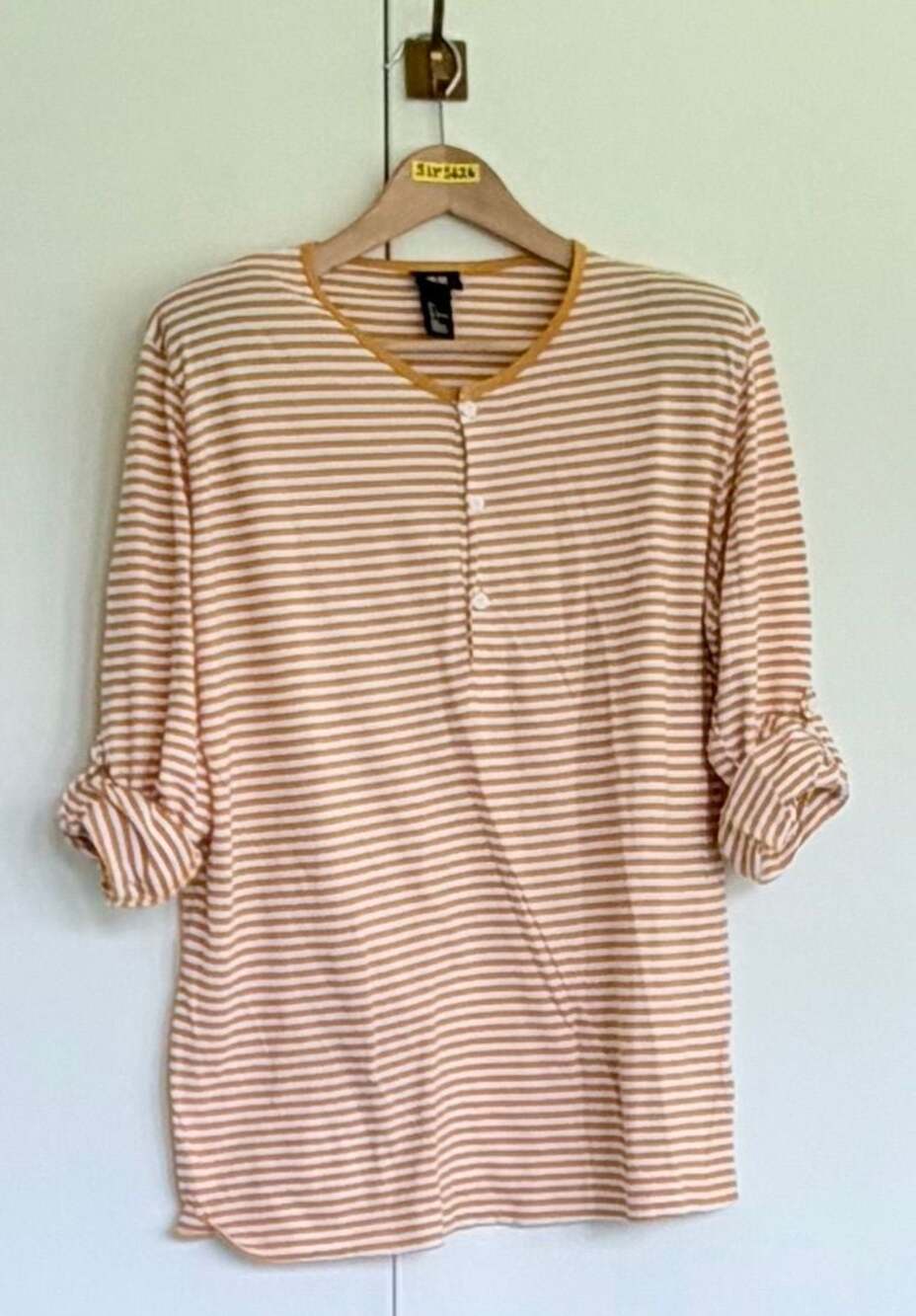 H&M Striped Henley Shirt Size L